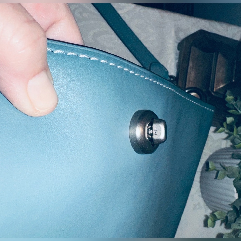 Coach 1941 Leather Duffel Shoulder Bag - Steel Blue - Style 58017 - Picture 14 of 15
